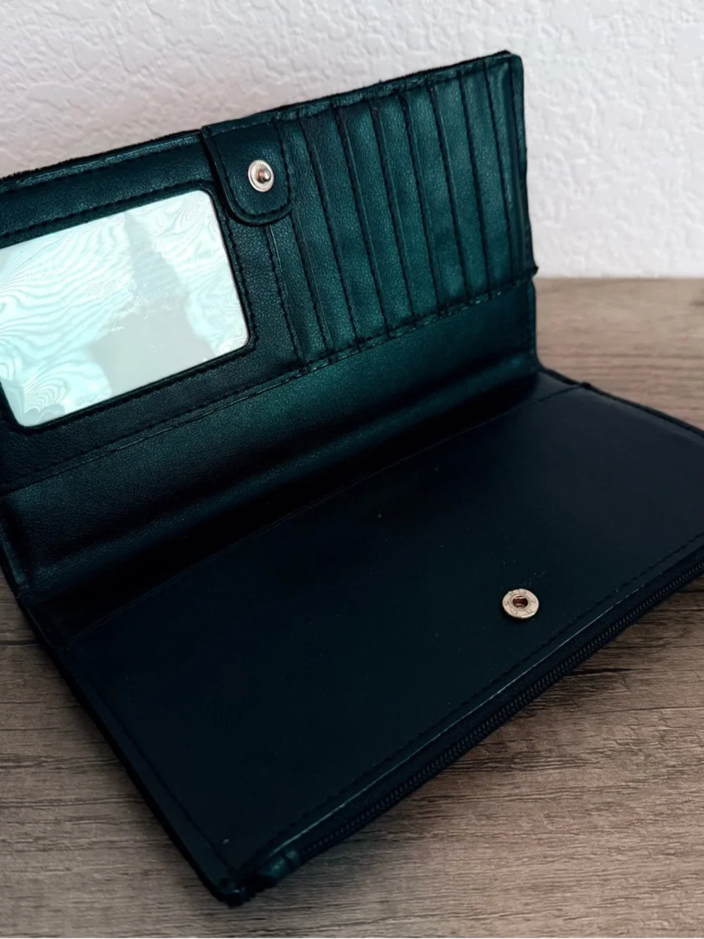 Victoria's Secret Black Velvet Studded Wristlet Wallet NWT
